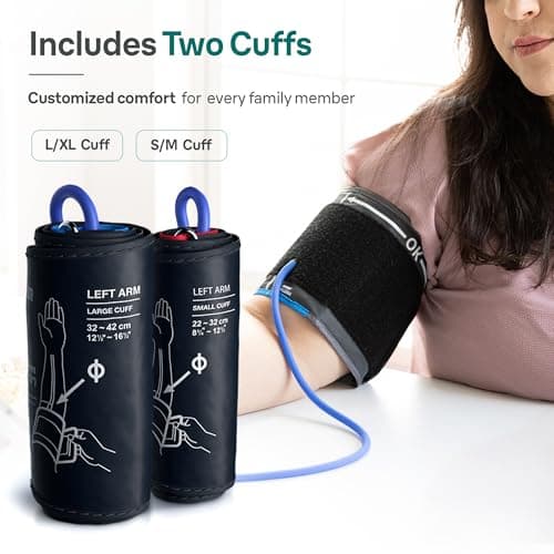 Braun ExactFit 3 Blood Pressure Monitor for Home Use, Blood Pressure Machine, Color-Coded, High BP Monitor, 2 Upper Arm Cuff Sizes, 80 Memory Slots 6