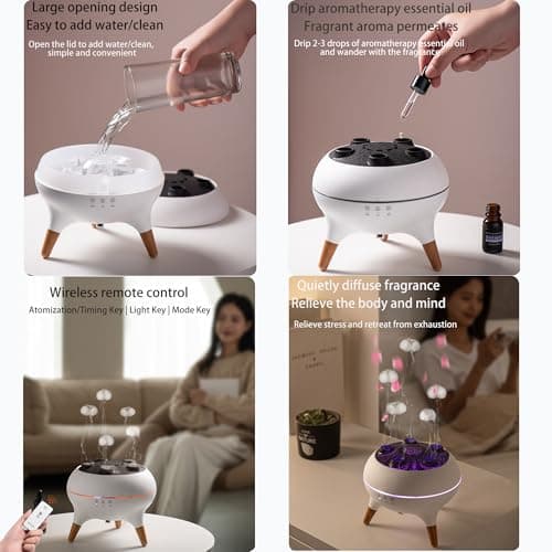 Dynamic Aromatherapy Diffuser – 250ml Essential Oil Cool Mist Humidifier with Jellyfish Mist & Color-Changing LED Lights for Relaxing Home, Bedroom & Office Atmosphere (Black) 6