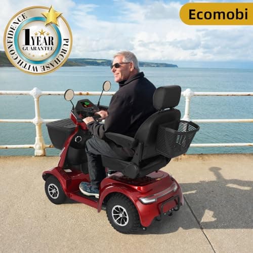 MS02 MAX All Terrain 1000W Electric Mobility Scooter for Adults& Seniors - 500LBS Load & 32 Miles Range Powerd Wheelchair Device w/Off-Road Absorber, Bluetooth Speaker, Dual Baskets, LED Light System 7