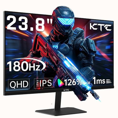 KTC 24 Inch 180Hz Gaming Monitor, 2K QHD Fast IPS PC Gaming Monitor, 1440p 1ms Computer Monitor 144Hz, G-Sync and FreeSync Compatibility, HDR Support, HDMI Displayport, VESA, Q24T09