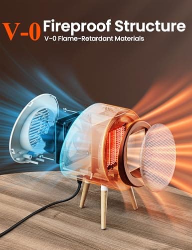 Gaiatop Portable Space Heater for Indoor Use, 1000W/600W Small Electric Desk Heater for Bedroom or Office, 2s PTC Ceramic Heating, Overheat & Tip-Over Protection, Cute Gifts for Women Men, White 7