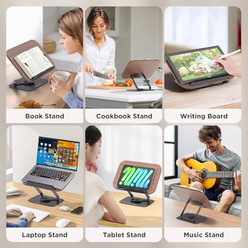 BEAUTRIP Book Stand for Reading, Foldable Book Holder for Desk Hands Free, Display Stand for Office, Kitchen, Cookbooks, Textbook, Recipe, Magazines, Tablets and Laptops 5