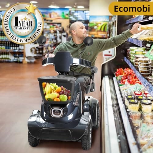 Ecomobi 16-32 Miles Long Range Heavy Duty Mobility Scooter for Adults & Seniors, 500/1000W & 400/500LBS Capacity Power Electric Wheelchair w/Off-Road Absorber,10/13" Tires, Windbreak Plate Design 8