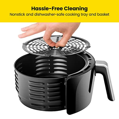CHEFMAN Small, Compact Air Fryer Healthy Cooking, 2 Qt, Nonstick, User Friendly and Adjustable Temperature Control w/ 60 Minute Timer & Auto Shutoff, Dishwasher Safe Basket, BPA - Free, Black 5