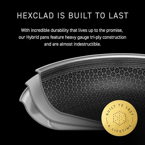HexClad Hybrid Nonstick Small Roasting Pan with Rack, Dishwasher-Friendly, Oven-Safe Up to 900°F, Compatible with All Cooktops 5