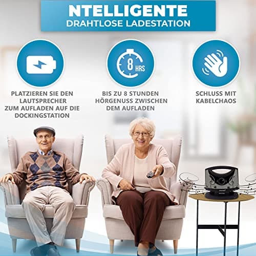 SEREONIC Portable Wireless Speakers for Smart TV - Ideal for TV Watching Without The Blaring Volume - Designed for Hard of Hearing, Elderly, and Seniors - 100ft Range 7