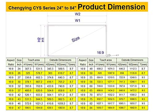 Chengying 60 inch 10 Point Multi-Touch Infrared Touch Frame, ir Touch Panel, Infrared Touch Screen Overlay 7
