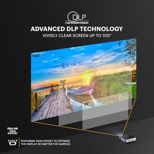 Kodak Ultra Mini Rechargeable Pocket Projector – DLP Pico Black Projector 100” Display, HDMI/USB/Micro SD, Built-in Speaker & Carrying Case 5