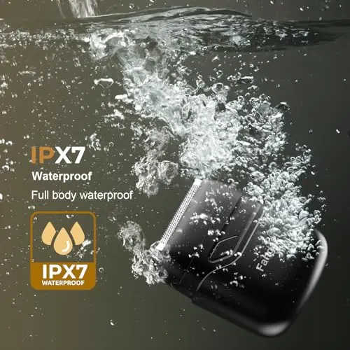 Electric Foil Shaver for Men, Compact Waterproof Rechargeable Razor with 3 Floating Blades, IPX7 Wet/Dry Use, USB Type-C Charging, Portable Travel Electric Shaver 5