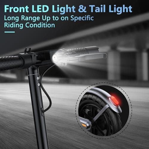 VOLPAM Electric Scooter, 350W/500W Powerful Motor, 8.5"/10" Solid Tires, 19/21Mph, 28/23/21/16 Miles Max Range, Dual Braking 7