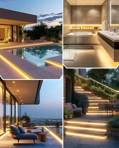 Outdoor COB LED Strip Lights Waterproof 3000K, 16.4ft IP67 24V Tape Light Warm White High Density, 2560 LEDs, 305 LM/FT, CRI 90+, Lighting for Backyard, Garden, UL Listed (Power Source Not Included) 7