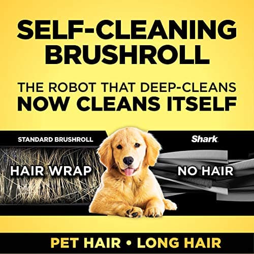 Shark AI Robot Vacuum, Smart Mapping|Scheduling|Pet Hair Pick Up|Logical Navigation, Black/Silver (RV2001), Carpet 8