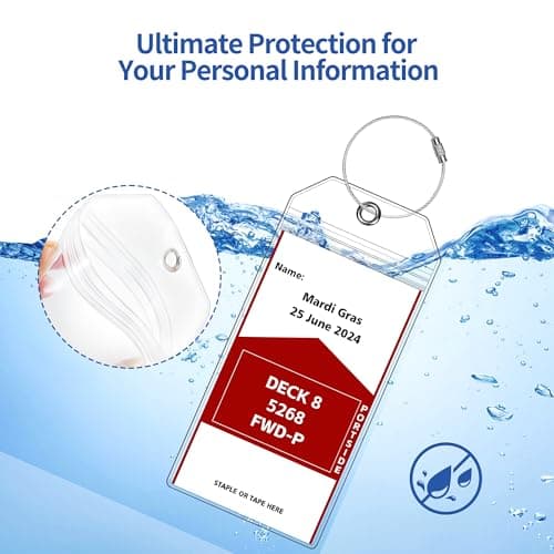 6 Pack Luggage Tags Travel Essentials & Cruise Essentials for NCL, Princess, Carnival, Royal Caribbean & Celebrity Cruise Ships by SEAVILIA 5