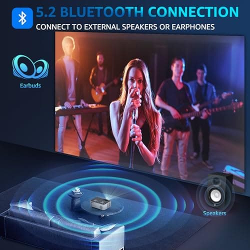 5G WIFI Bluetooth Projector with 100" Screen, 15000L Native 1080P Outdoor Projector, Pericat Home Theater Movie Projector,15W HIFI Speaker Video Projector Compatible with TV Stick/Phone/PC/Xbox 6