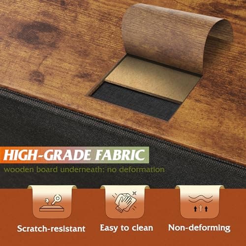 WLIVE Night Stand, Small Dresser with 2 Drawers & Wooden Top, Nightstand with Fabric Bins, Bedside Table End Table for Bedroom, Closet, Entryway, College Dorm, Rustic Brown 7