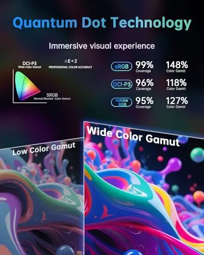 KTC 27 Inch Mini LED Gaming Monitor - 1440P Monitor 2K, HDR1400, 180Hz, Adaptive Sync, 148% sRGB, HDMI 2.0 x 2, DisplayPort 1.4 x 1, Monitors Gamer with Height Angles Adjustable 6