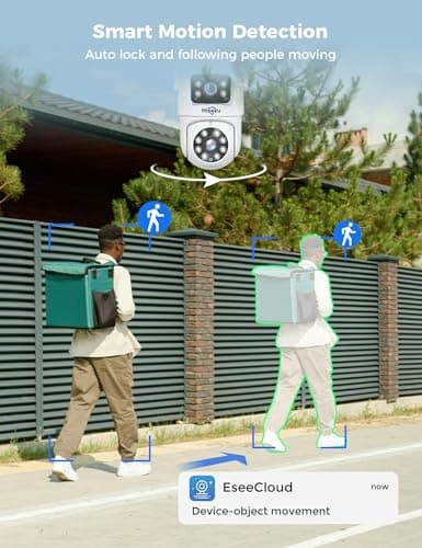 Hiseeu Wireless Security Cameras Outdoor, 5G & 2.4G WiFi Pro, Wireless Home Security Camera System, Dual Lens, 360° Pan & Tilt, Auto Tracking, Color Night Vision, 1TB HDD No Subscription, Need Plug In 5