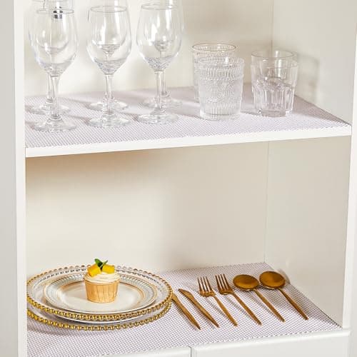 ALIUNI Shelf Liner for Kitchen Cabinet, Drawer Liners Non Slip Non Adhesive Thick Mat, Breathable Dresser Pantry Bathroom Protector, White, 12" x 120" 9