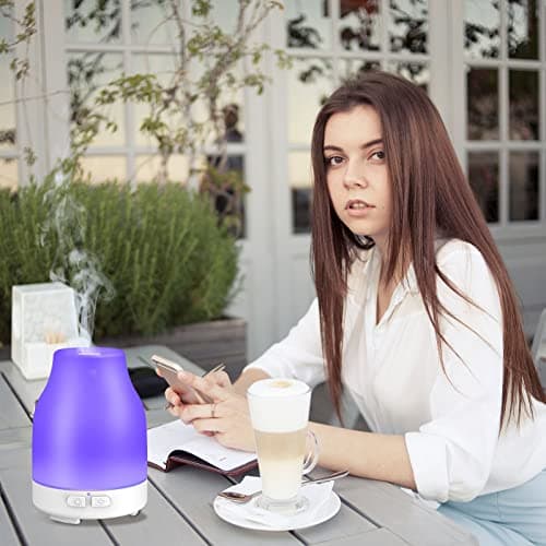 Dukya Essential Oil Diffuser, 110ml Colorful Aromatherapy Diffuser with 8 Colors Lights, Adjustable Mist Mode, Waterless Auto Off, Gifts for Women, Adults 5