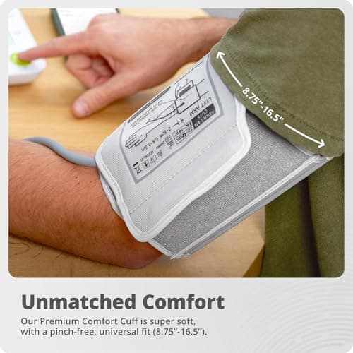 Greater Goods Automatic Bluetooth Blood Pressure Monitor for Home Use, Upper Arm BP Machine with Adjustable Wide Cuff (22–42 cm), Dual User Memory, Irregular Heartbeat Detection 5