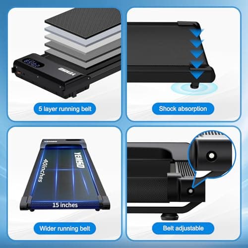 Walking Pad, Walking Pad Treadmill 330 lb Capacity, 3 in 1 Portable Under Desk Treadmill for Home and Office with Remote Control, LED Display (C102 Black) 8