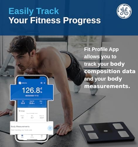 GE Smart Scale for Body Weight BMI Fat Muscle Mass with 14 Body Composition Metrics & All-in-one LCD Display, Digital Bathroom Weight Scales Bluetooth with App, Accurate Weighing Machine 400 lbs 5