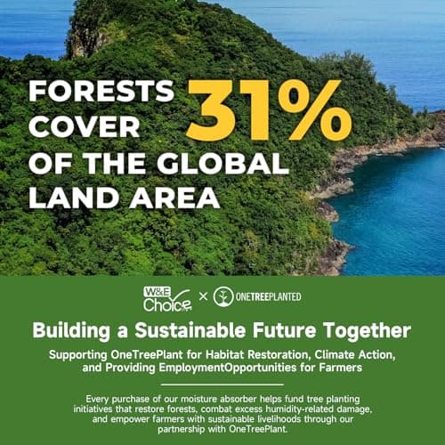 W&E Choice Moisture Absorbers, Portable Humidity Absorber Boxes for Your Bathroom, Closet & Car, Dehumidifier with Fragrance Free, 6 Pack 10