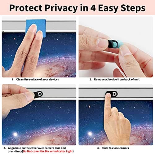 Yilador Webcam Cover (3 Pack), 0.03 inch Ultra Thin Laptop Camera Cover Slide for iPhone iPad MacBook Pro Computer iMac Cell Phone PC Accessories Camera Blocker Slider, Great for Privacy - Black 5