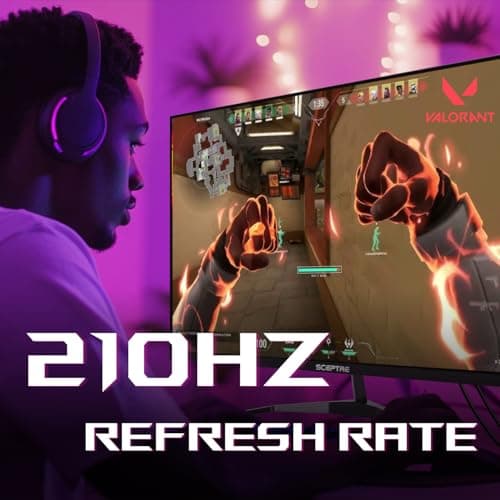 Sceptre New 32-inch 2K QHD Prime Gaming Monitor 2560 x 1440 up to 210Hz sRGB 115% 1ms DisplayPort HDMI Type-C Build-in Speakers, Machine Black 2026 ((E325B-QW200D Series) 5