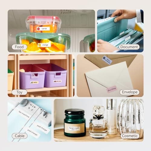 NIIMBOT Label Maker Machine with Tape, D110 New Version Mini Portable Bluetooth Thermal Printer, Sticker Maker Label Maker for Home Office Organization School, Light Gray 7