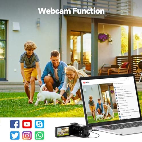 FIREFOTO Camcorder Video Camera, Digital Camera 42MP 4K Camera for Vlogging with 18X Digital Zoom 3” 270° Rotation Screen Cam Corder for YouTube with 2 Batteries, 32GB SD Card, Remote Control 5