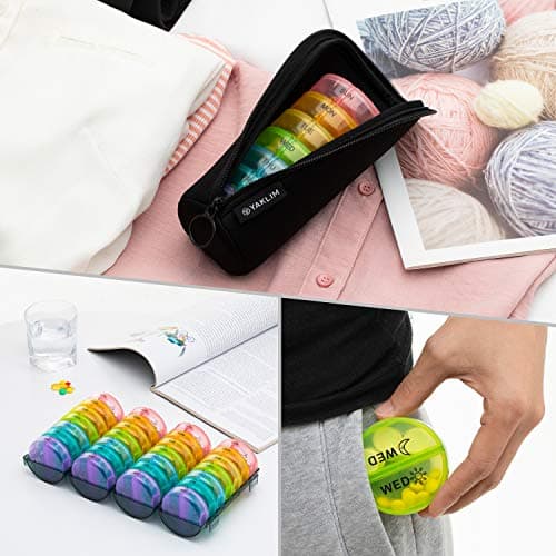 ［Upgrade］ Monthly Pill Organizer 2 Times A Day,One Month Box AM PM,Daily Cases Large 4 Week,Medication 28 Days Dispenser for Pills,Fish Oils, Vitamin,Supplement(Rainbow)… 7