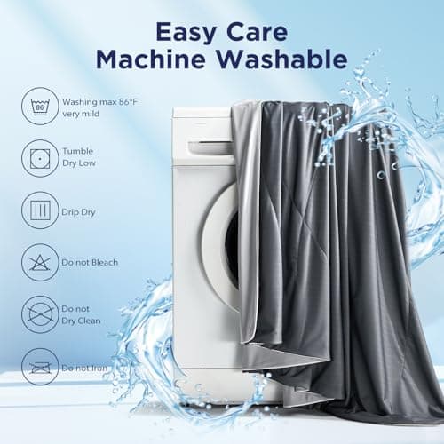 Elegear Cooling Comforter Queen Size, Arc-Chill 3.0 Instantly Cool Fabric with Q-max>0.5 & Breathable Air Mesh Filling, Ice Cooling Blanket for Hot Sleeper,Soft Lightweight Summer Comforter Quilt,Grey 9