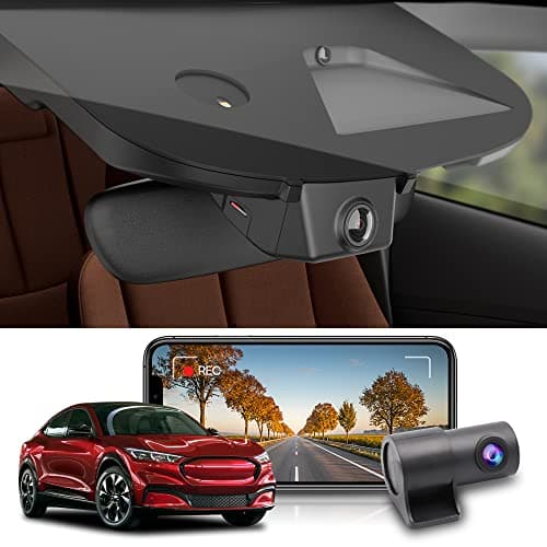Fitcamx Front 2K+Rear 1080P Dash Cam for 2021-2025 Ford Mustang Mach-E GT Select Premium, Integrated OEM Look, Dual HD Video, Loop Recording, WiFi & APP, G-Sensor, Easy to Set, 64GB Card