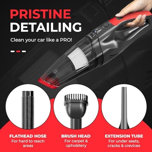 Airmoto Car Vacuum Cleaner High Power with 16 Ft Cord - 12V Portable Handheld Vacuum Cleaner - Dust Buster with Strong Suction - Car Accessories for Women and Men 3