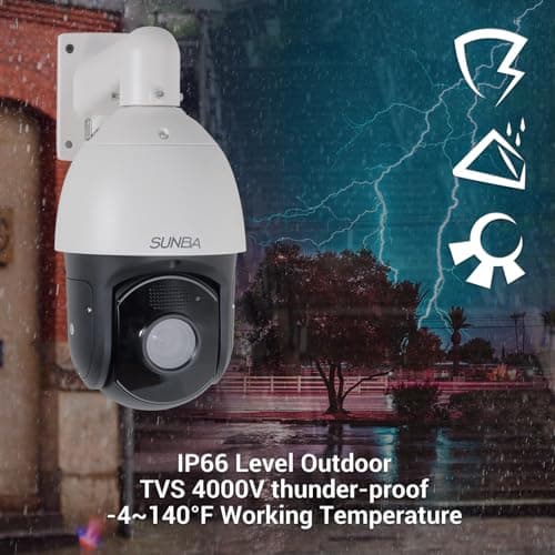 SUNBA High Speed 5MP PoE+ Auto Tracking PTZ IP Camera Outdoor, 72X Zoom Security Dome, Two-Way Audio & Built-in TF Card Slot, Deep AI, Long Range Infrared Night Vision up to 1500ft (P636 V2) 6