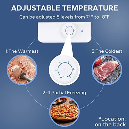BANGSON Upright Freezer,1.1Cu.ft Energy-Saving Mini Freezer with Removable Shelf with Ultra Low Power 40W, Single Door Small Freezer for Home/Dorms/Apartment/Office(Silver) 5