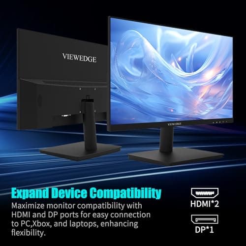 Viewedge 24 Inch Gaming Monitor with 165hz/144hz, IPS 1ms, FHD 1080p and HDR 10 | PC Computer Monitor with 105% sRGB, Bluelight Filter, 2 HDMI & 1 DP Port, Support Freesync and Wall Mounted 7
