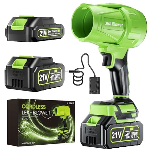 LORDHOO Leaf Blower Cordless with Battery and Charger, 550,000 RPM, Lightweight Handheld Design, Turbo Jet Blower for Lawn, Yard, Garage, Patio, and Sidewalk Cleaning.