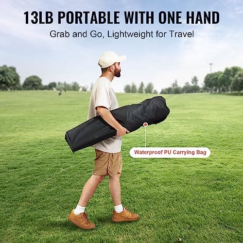 VEVOR Oversized Camping Folding Chair, Portable Heavy Duty Outdoor Quad Lumbar Back Padded with Side Pockets, Cup Holder and Cooler Bag for Beach, Lawn, Picnic, Fishing, Backpacking, Black 9