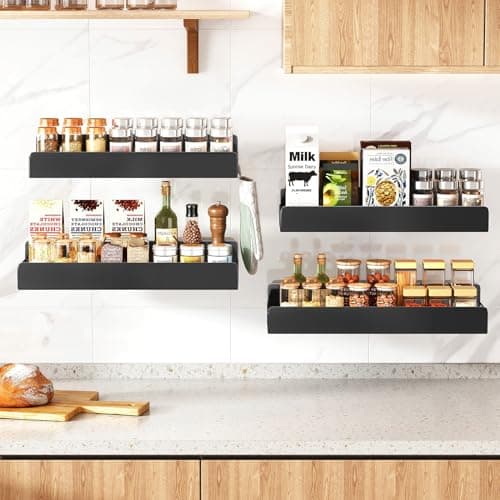 Kitstorack 2 Pack Spice Rack Wall Mount for Home, Kitchen, Pantry Organizers and Storage 8