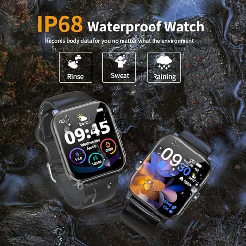 QONBINK Smart Watch, Smartwatches for Men Women, 1.85" HD Fitness Tracker (Answer/Make Calls), 120+ Sport Modes, Heart Rate/Sleep Monitor, IP68 Waterproof Fitness Watch, Smartwatch for Android iOS 7