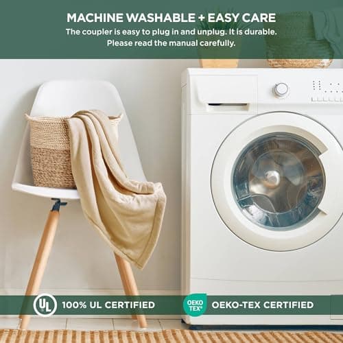 Woolrich Heated Plush to Berber Electric Blanket Throw Ultra Soft Knitted, Super Warm and Snuggly Cozy with Auto Shut Off and Multi Heat Level Setting Controllers, Queen: 84x90, Tan 6