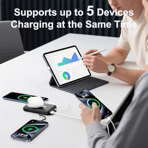 for Magsafe Portable Charger - 10000mAh Battery Pack for Magsafe with USB-C Cable and PD 20W USB C Fast Charging LED Display, Magnetic Wireless Power Bank for iPhone 17/16/15/14/13/12/Pro/Pro Max 5