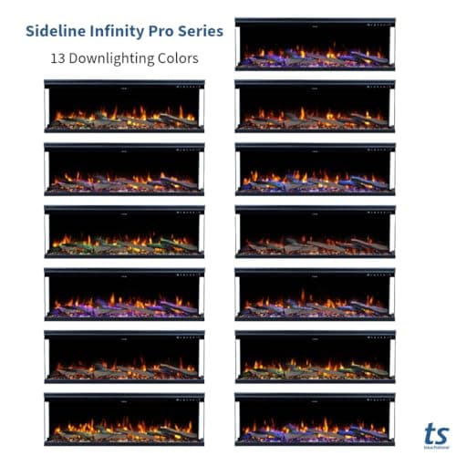 Touchstone Sideline Infinity Pro 3-Sided Smart 72" WiFi-Enabled Electric Fireplace - 80051 - Built-in - 6 Realistic Flame Colors- 13-Color Down Lighting- Crackle Sound- 1,500W Heater 11