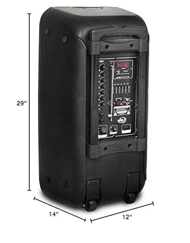 Dolphin Dual 10" Bluetooth Party Speaker - 1000W Big Speaker with 2 Wireless Microphones, Powerful Bass, Multicolor LED Lights, Tailgate Ready, Portable with Wheels & Handle, Long-Lasting Battery 9