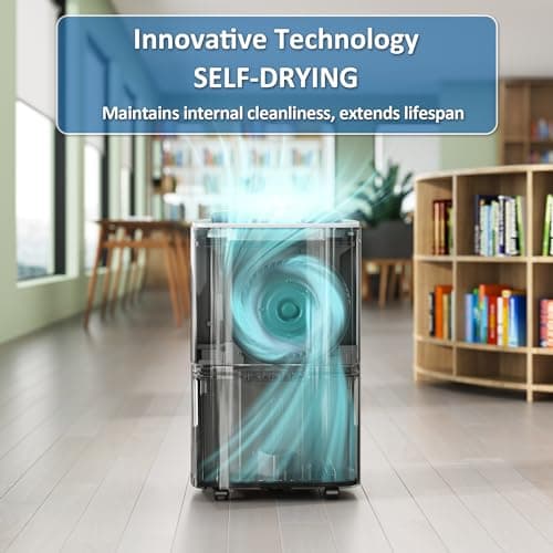 Waykar 150 Pints 2025 Energy Star Dehumidifier with Pump for Spaces up to 7,000 Sq. Ft at Commercial and Industrial Large Room, Warehouse, Home, Basement, with Drain Hose, Auto Defrost, Self-Drying 5