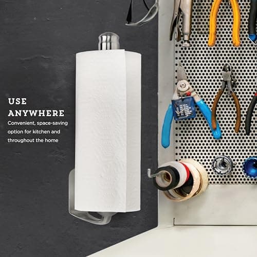 Kamenstein Perfect Tear Wall Mount Paper Towel Holder, Patented Design for One-Handed Use, Rounded Finial, 14-Inch, Brushed Silver Metal Finish 5