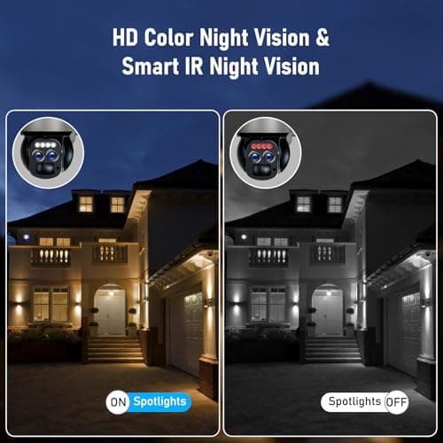 Caluxe 4K Solar Security Cameras Wireless Outdoor, 5GHz/2.4GHz WiFi 6, 360°PTZ Outside Cameras for Home Security, Color Night Vision/PIR Motion Detection/Auto Tracking/Two-Way Audio/IP66 Waterproof 6