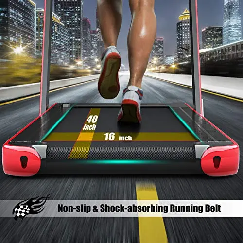 Goplus 2 in 1 Folding Treadmill with Dual Display, 2.25HP Superfit Under Desk Electric Pad Treadmill, Installation-Free, Blue Tooth Speaker, APP Control, Remote Control, Walking Jogging for Home 6